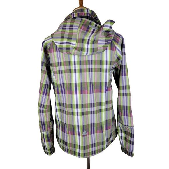 Icepeak Multi Color Plaid Zip Fleece Windproof Skiing Hoodie Jacket Size M - Picture 3 of 9